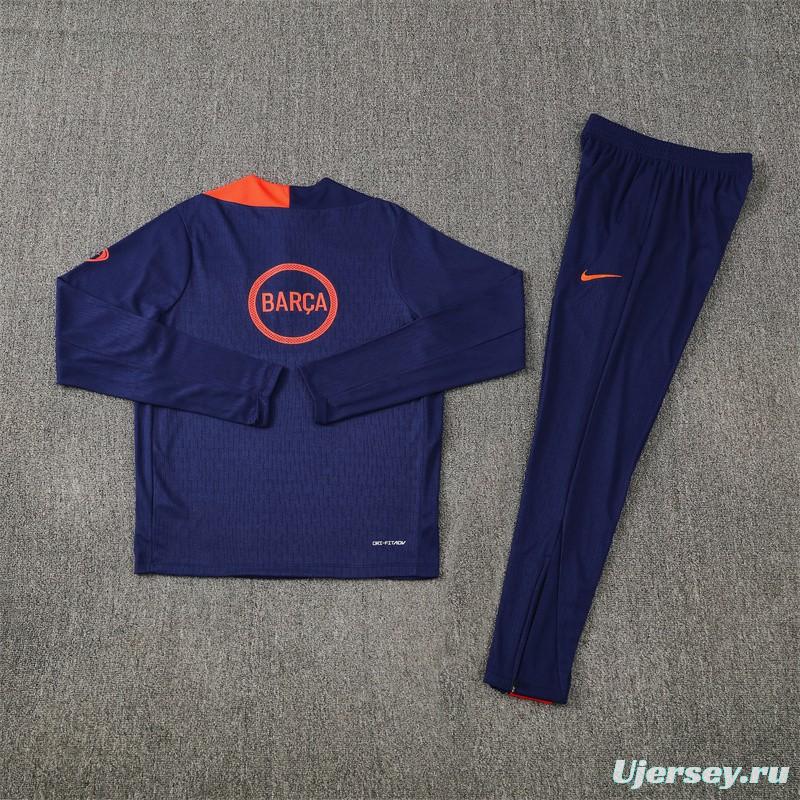 Player Version 25/26 Barcelona Royal Blue T90 Half Zipper Jacket+Long Pants