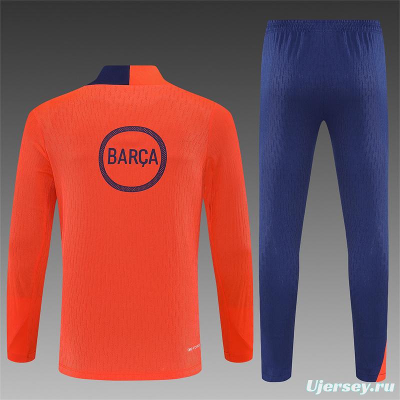 Player Version 25/26 Barcelona Orange T90 Half Zipper Jacket+Long Pants