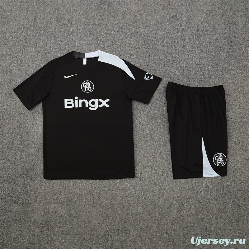 25/26 Chelsea Black T90 with XS Short Sleeve+Soccer Shorts