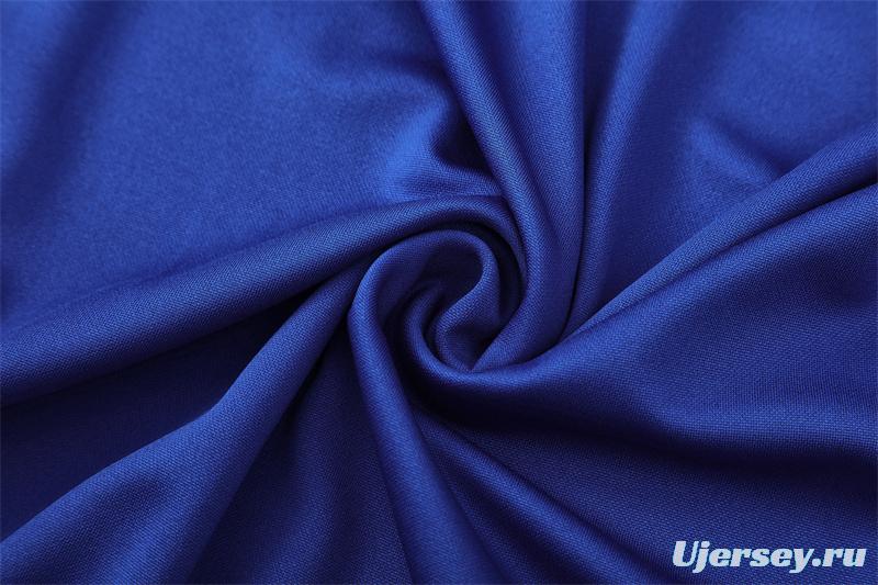 2002 Brazil Color Blue Half Zipper Jacket+Long Pants