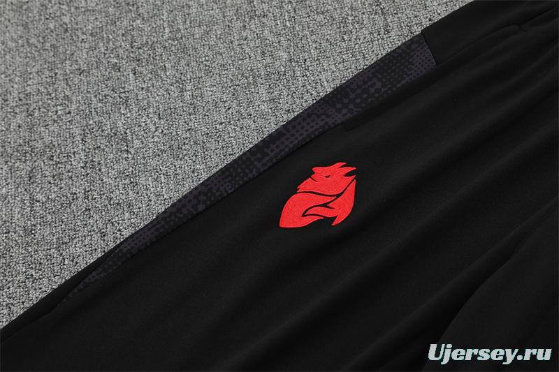 25/26 AC Milan Black Camouflage Half Zipper Jacket+Long Pants