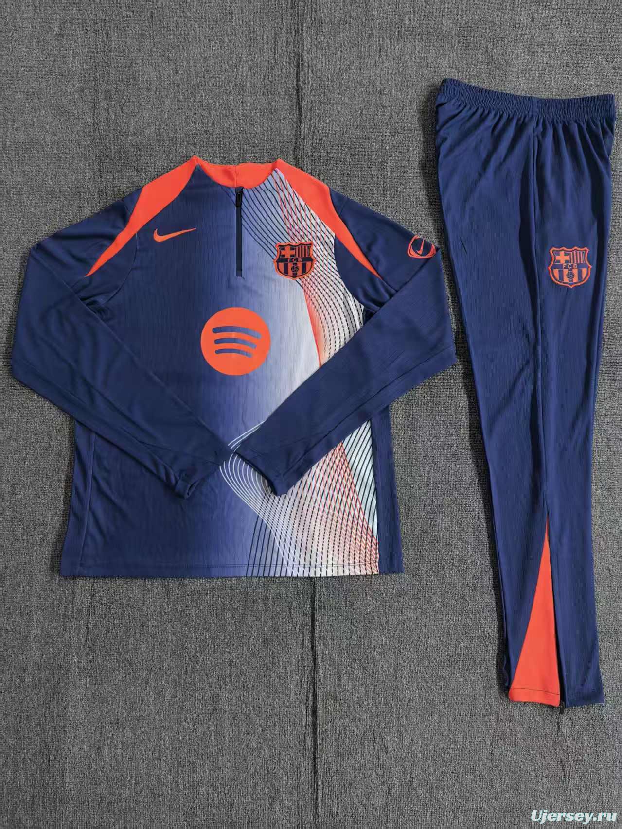 25/26 Kids Barcelona Blue Orange Camouflage T90 Short Sleeve Jersey+Shorts