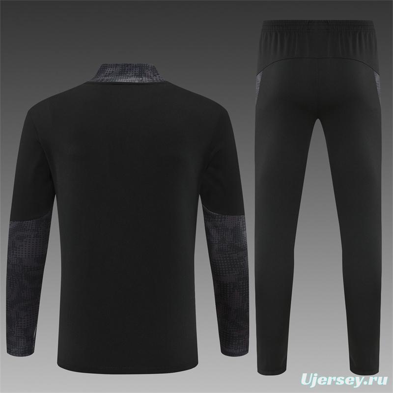 25/26 AC Milan Black Camouflage Half Zipper Jacket+Long Pants