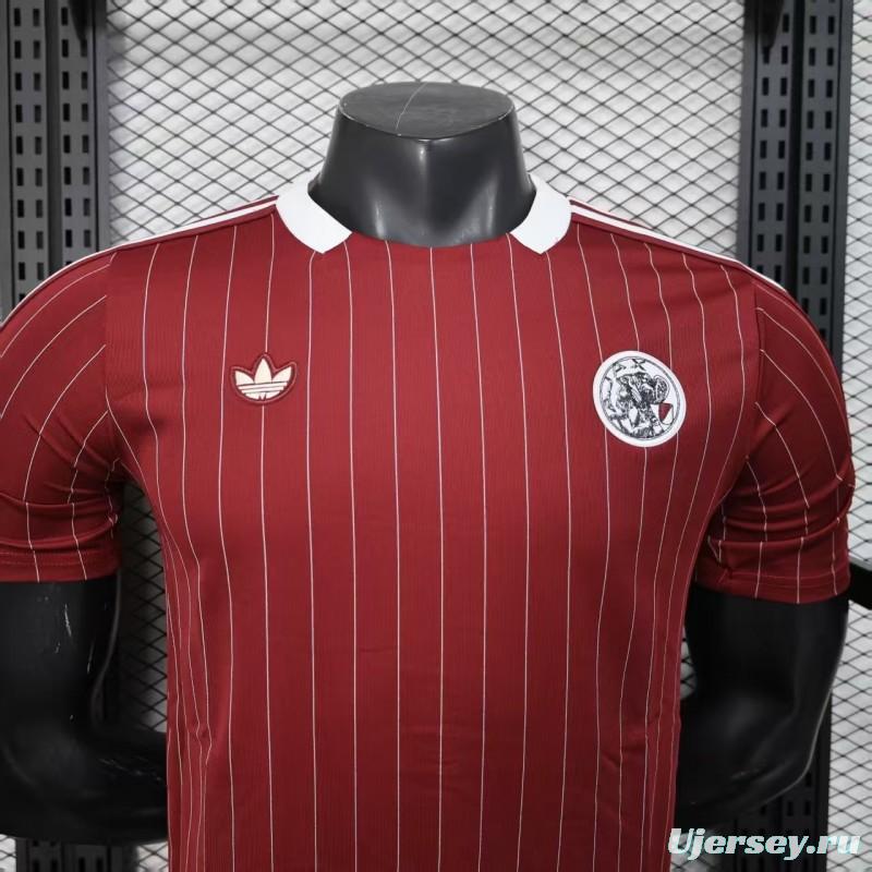 Player Version 25/26 Ajax Wine Adidas Original Casual Jersey