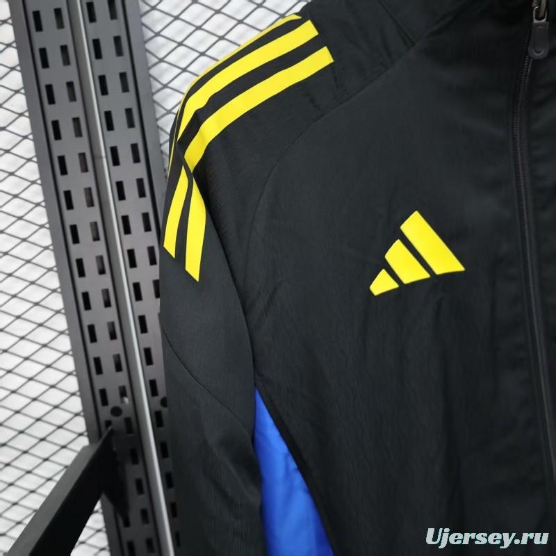 25/26 Manchester United Black Windbreaker (with Inner Lining)
