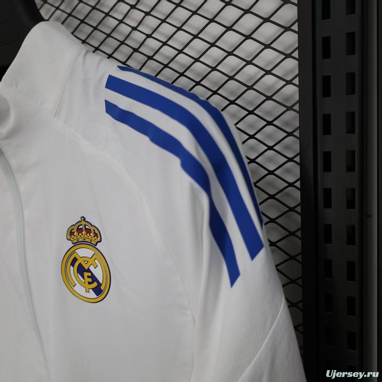 25/26 Real Madrid WHITE Windbreaker (with Inner Lining)