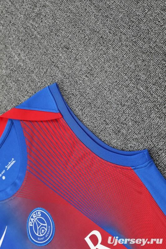 25/26 PSG Red/Blue Vest Jersey+Shorts
