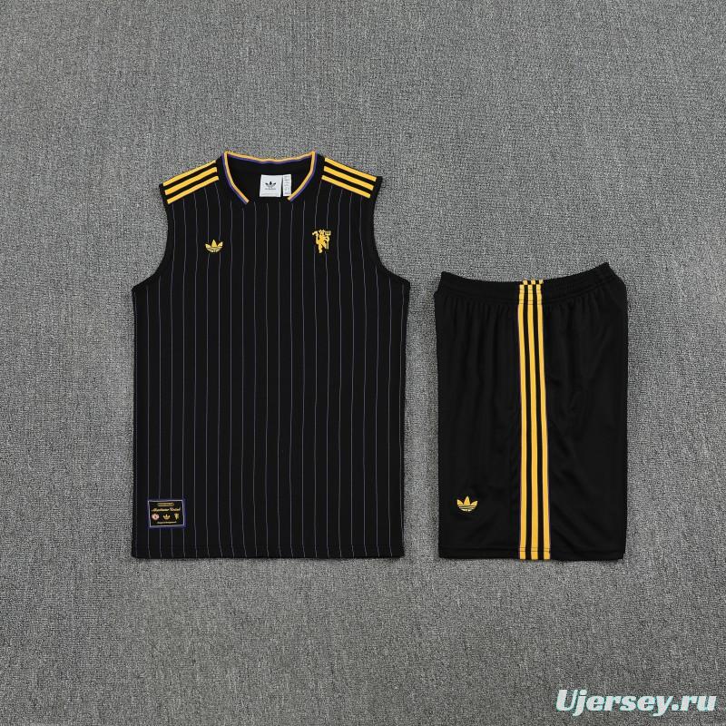 25/26 Manchester United Adidas Original Wine Vest Jersey+Shorts
