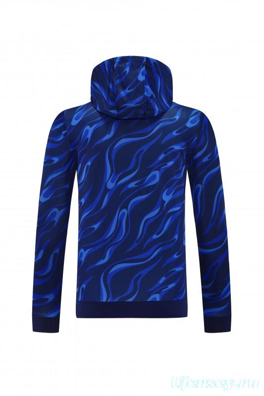 25/26 Real Madrid Blue Hoodie +Long Pants