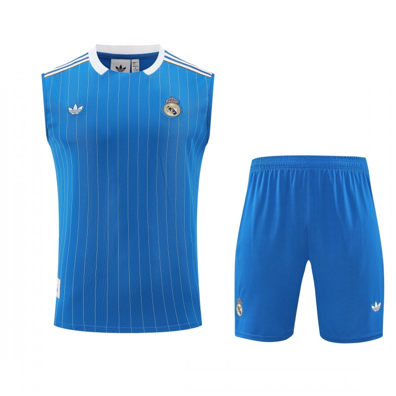 25/26 Real Madrid Adidas Original Blue Vest Jersey+Shorts