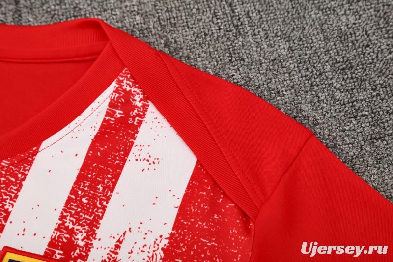 25/26 Atletico Madrid Red/White Stripe Short Sleeve+Shorts