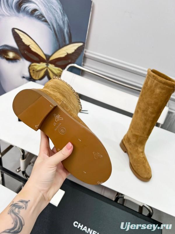 Chanel 2025/SS Quilted Leather Chain Four-Leaf Clover CC Flat Ankle Boots - LY00510