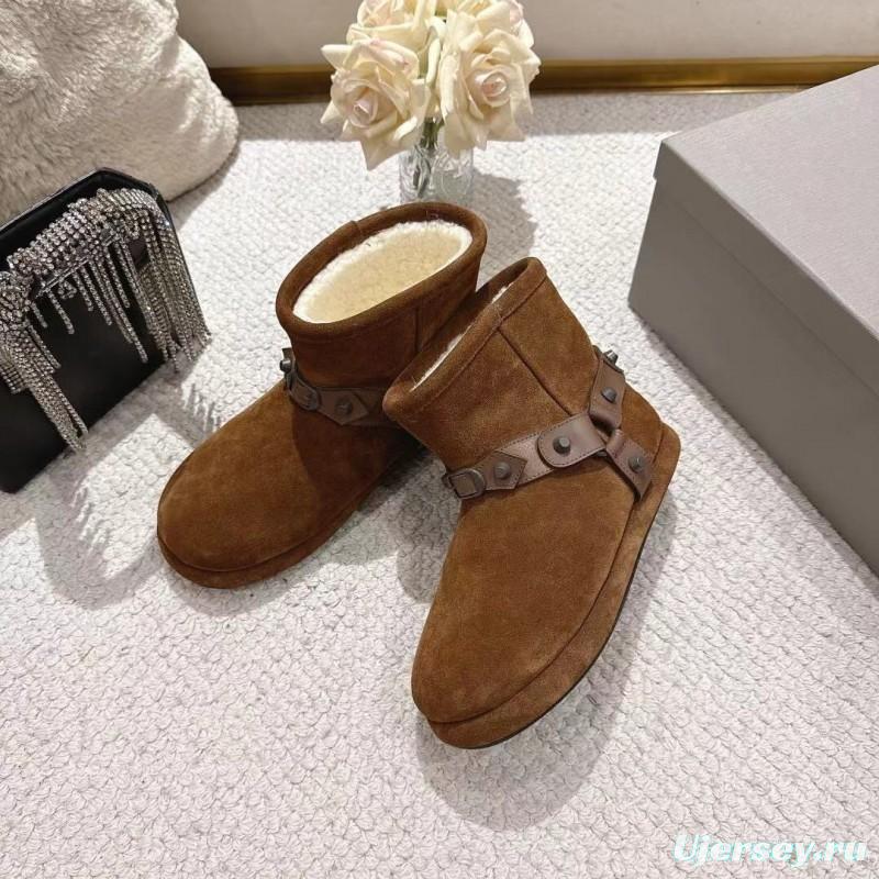 Balenciaga F022 Winter Wool Ankle Boots Snow Boots - F022