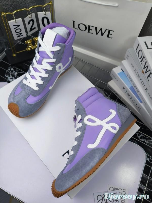 LOEWE High-Top German Training Sneakers Retro Casual White Shoes - LY00330