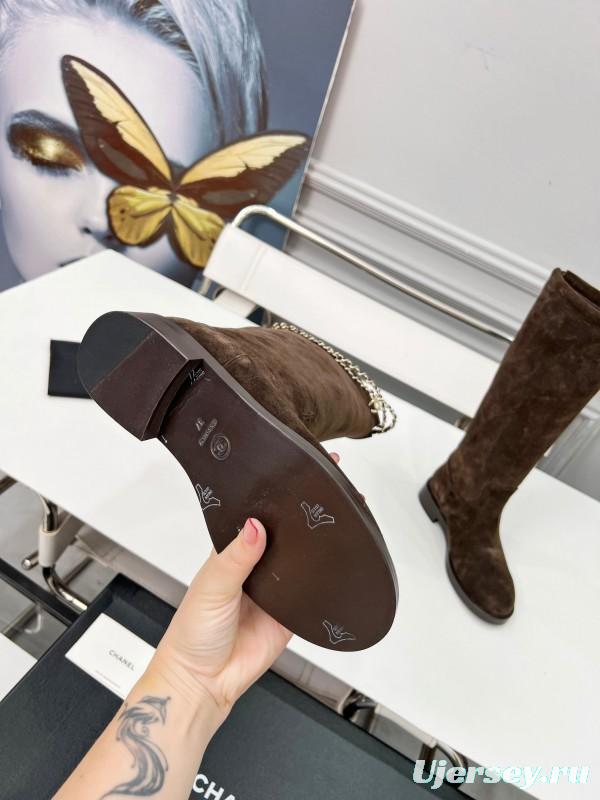 Chanel 2025/SS Quilted Leather Chain CC Four-Leaf Clover Flat Ankle Boots - LY00510