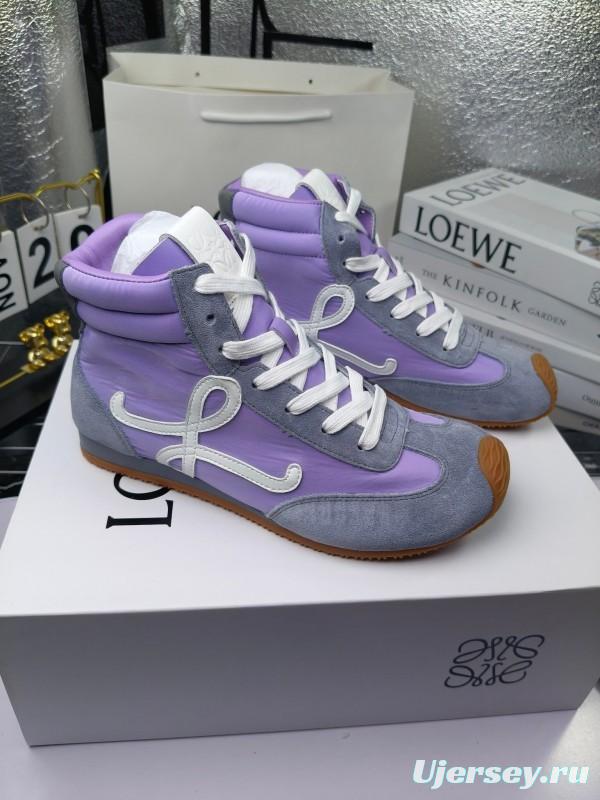 LOEWE High-Top German Training Sneakers Retro Casual White Shoes - LY00330