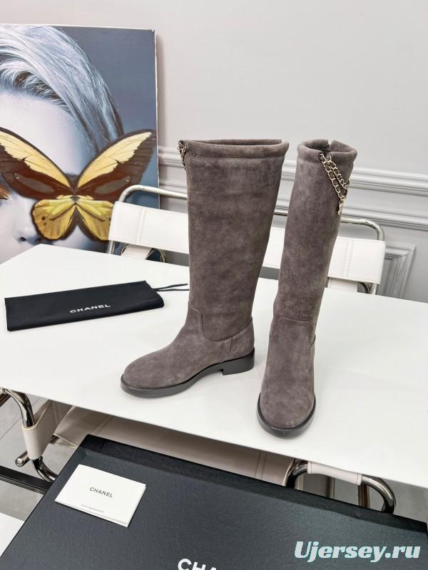 Chanel 2025/SS Quilted Leather Chain CC Logo Flat Ankle Boots - LY00510