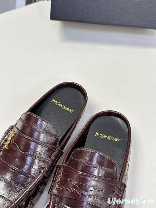 Saint Laurent 2025 SS Classic Loafer Mule Flats - KFY00320