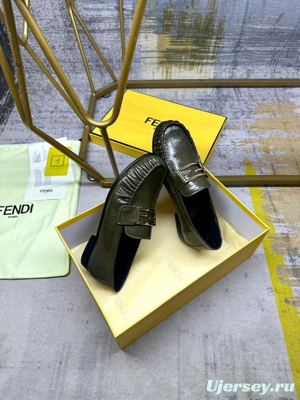 FENDI 2025 SS Loafers with FF Buckle and Soft Leather - LY00260