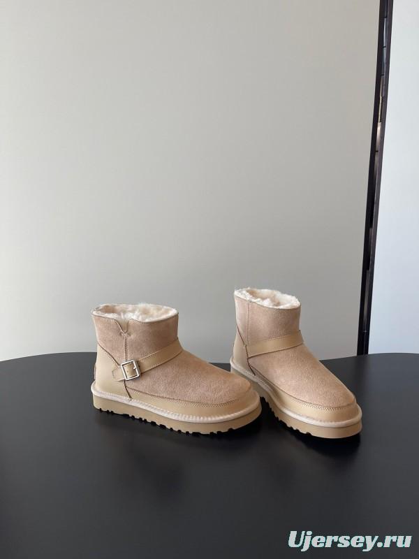 UGG 4512 Latest Buckle Flat Sole Premium Wool Anti-Slip Snow Boots - AS00290