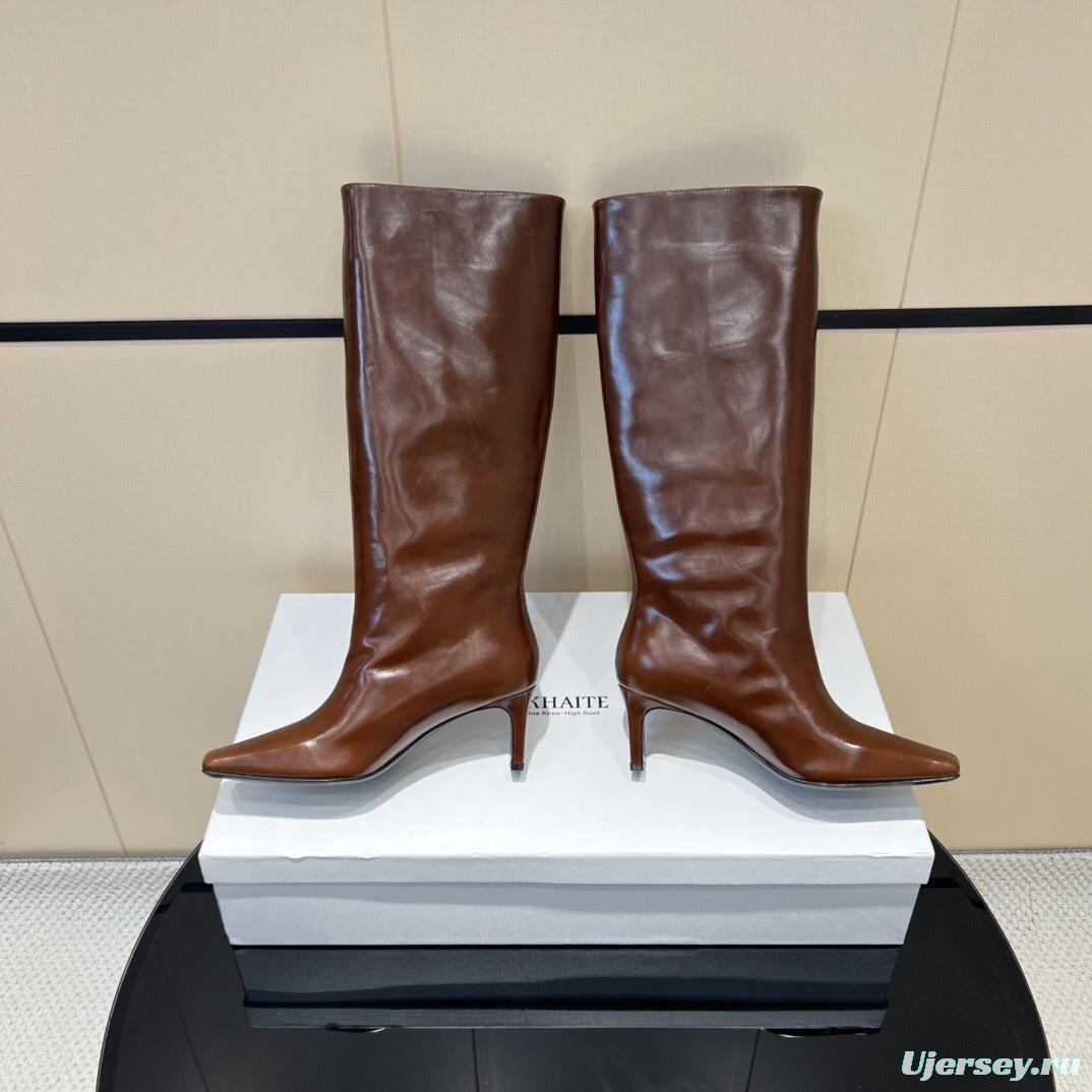 Khaite 2025 SS Square Toe Slip-On High Boots - KFY00490