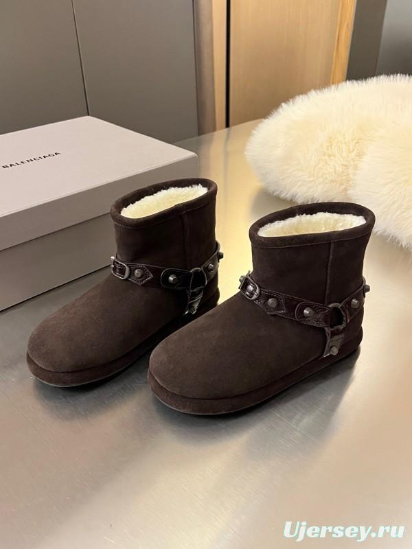 Balenciaga Fall Winter New Buckle Studded Snow Boots - LY00300