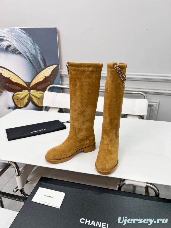 Chanel 2025/SS Quilted Leather Chain Four-Leaf Clover CC Flat Ankle Boots - LY00510