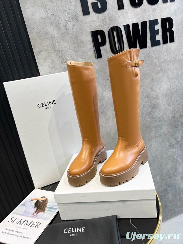 Celine 2025/SS Fall Winter Belt Buckle Long Boots - LY00420