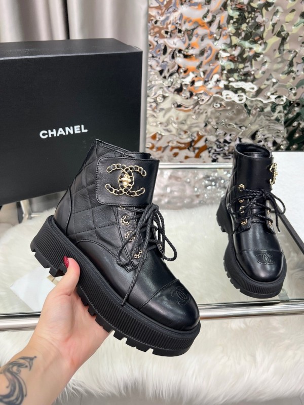 Chanel 2025/SS Autumn Winter New Boots with Double C Leather Buckle - LY00340
