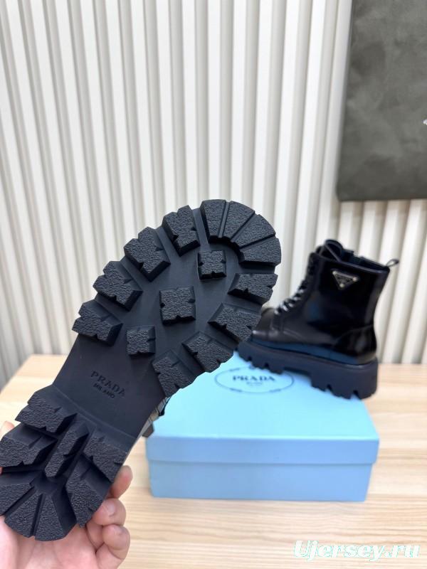 Prada 2025 SS Platform Martin Boots with Classic Triangle Logo - LY0350