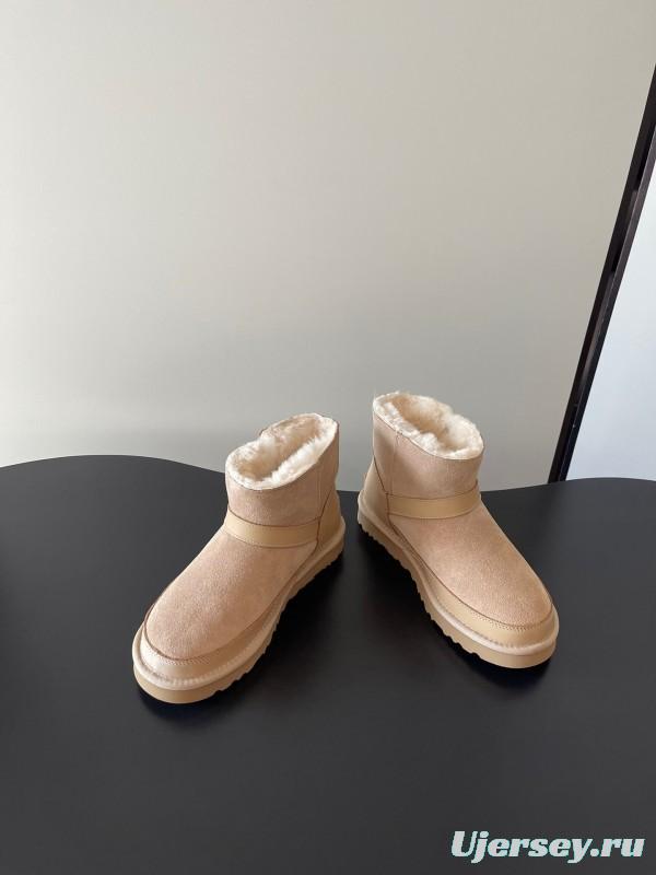 UGG 4512 Latest Buckle Flat Sole Premium Wool Anti-Slip Snow Boots - AS00290