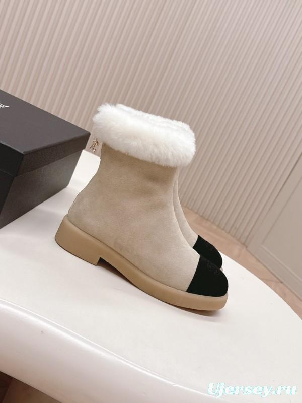 Chanel 2025/SS New Fur Snow Boots with Thick Sole - KFY00350