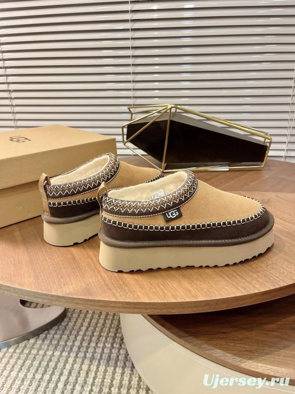 UGG Ethnic Tazz Series Thickened Height-Increasing Slip-On Fur Shoes - MJ00220