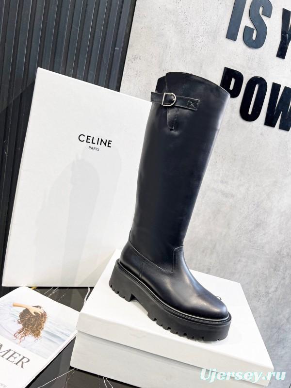 Celine 2025/SS Belt Buckle Knee High Boots - LY00420