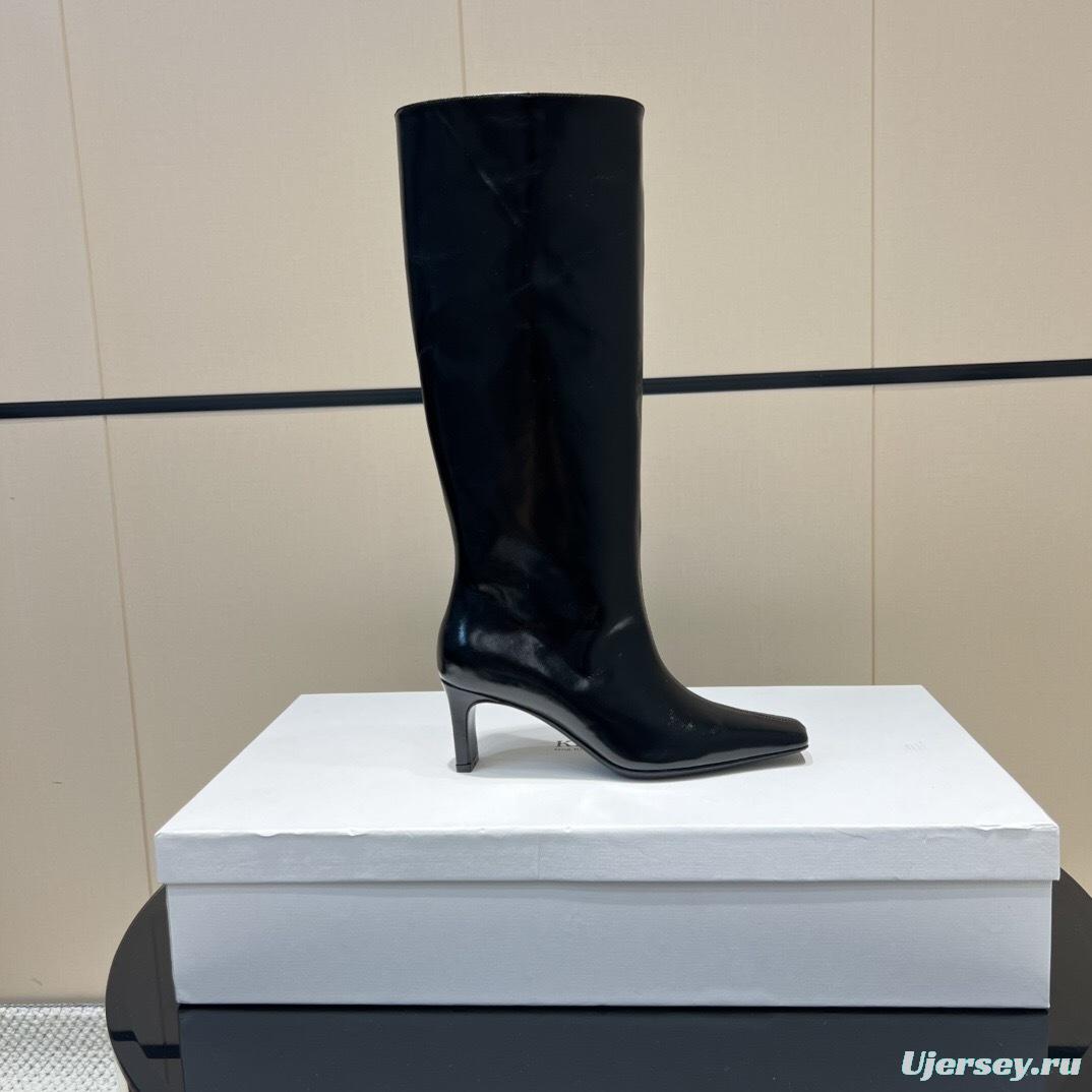 Khaite 2025 SS Square Toe Slip-On High Boots - KFY00490