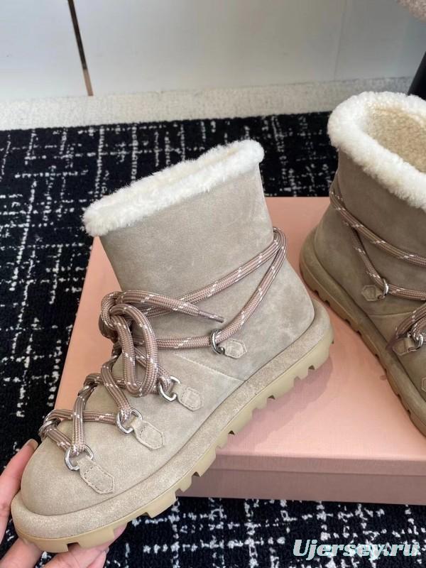 Miu Miu 2025/SS Lace-Up Snow Boots - AS00310