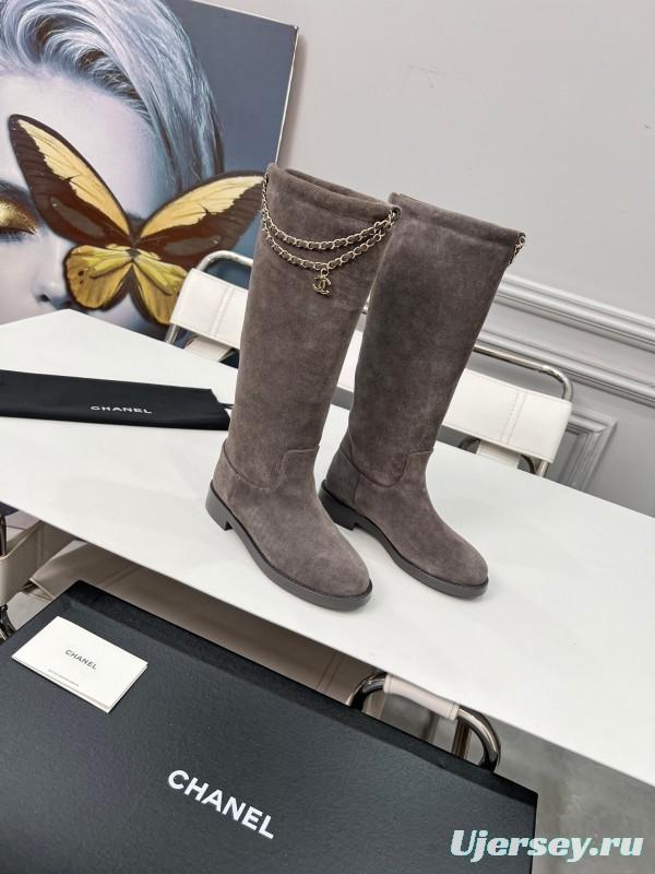 Chanel 2025/SS Quilted Leather Chain CC Logo Flat Ankle Boots - LY00510