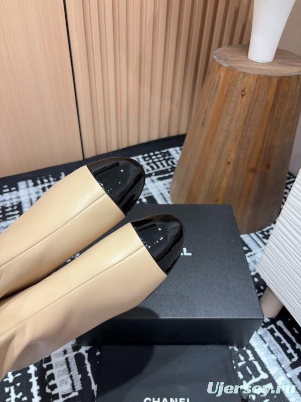 Chanel 2025/SS Quilted Patent Leather Block Heel Elastic Ankle Boots - LY00350