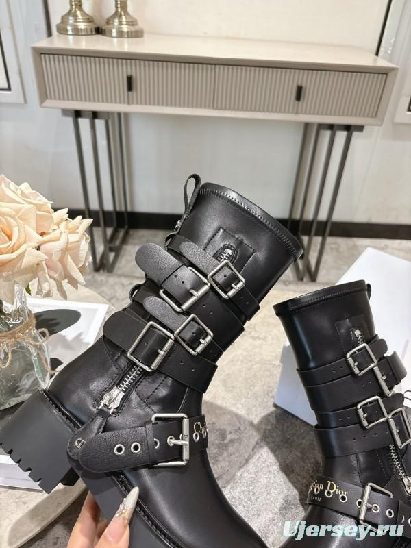 Dior 2025/SS Punk Style Strap Ankle Boots - KFY00470