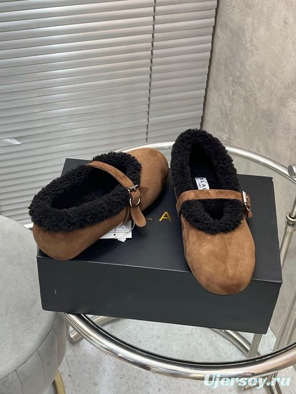 Alaia Fall/Winter 2025 Wool Mary Jane Ballet Flats - KFY00310