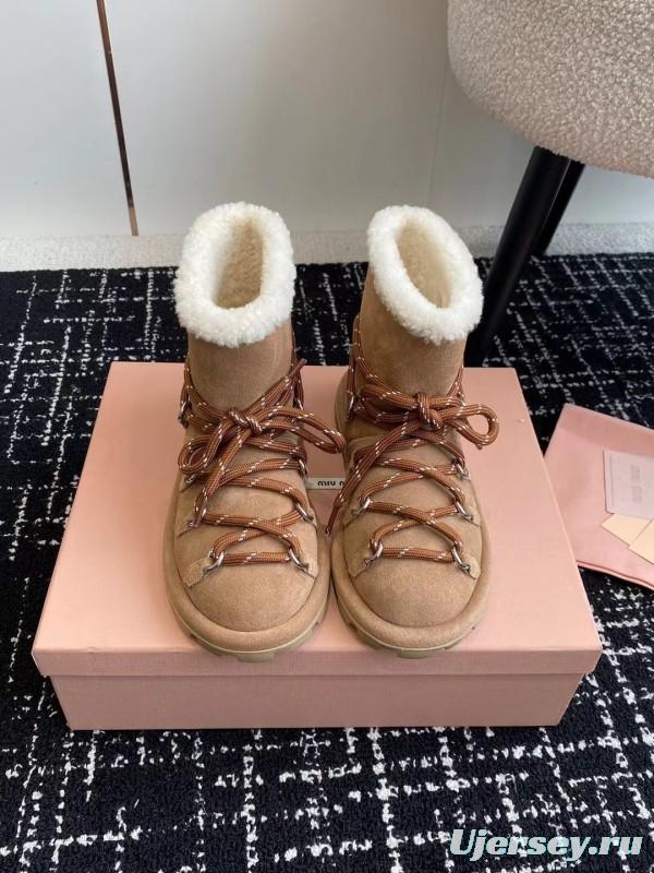 Miu Miu 2025 SS Lace-Up Snow Boots - AS00310