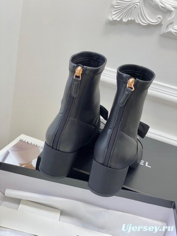 Chanel 2025/SS Autumn Winter Bow Mary Jane Ankle Boots - LY00320