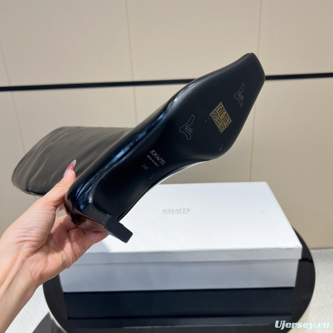 Khaite 2025 SS Square Toe Slip-On High Boots - KFY00490