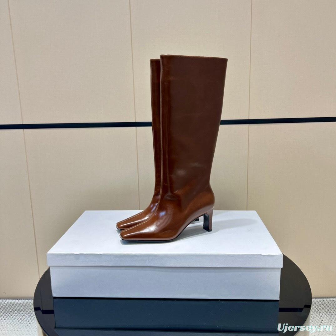 Khaite 2025 SS Square Toe Slip-On High Boots - KFY00490