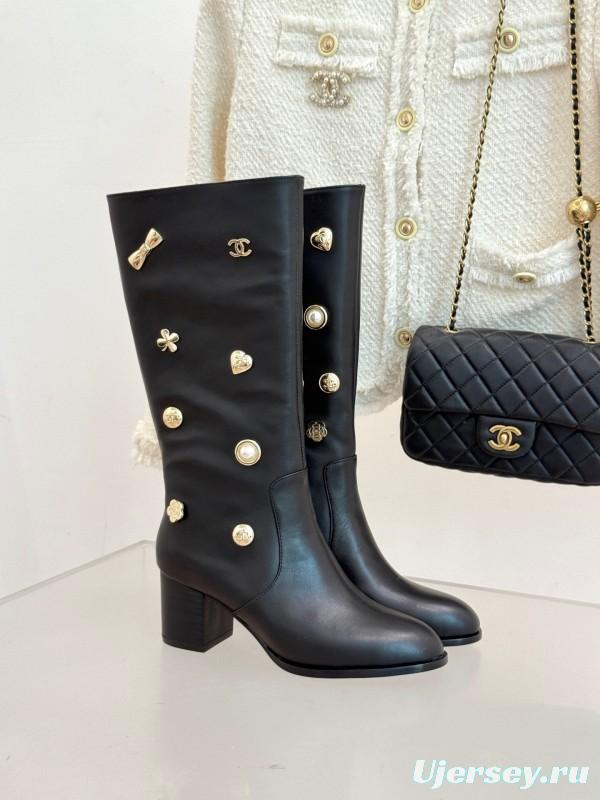 Chanel 2025/SS Double C Metal Buckle High Heel Boots - KFY00530