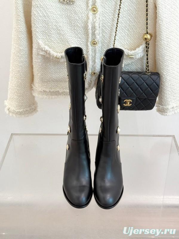 Chanel 2025/SS Double C Metal Buckle High Heel Boots - KFY00530