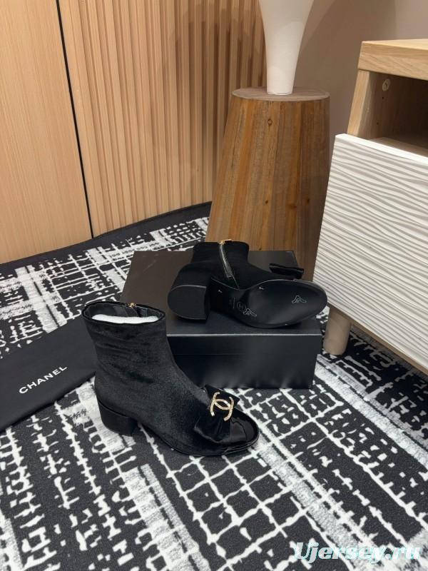 Chanel 2025/SS Bow CC Crystal Buckle Ankle Boots - LY00340/LY00350