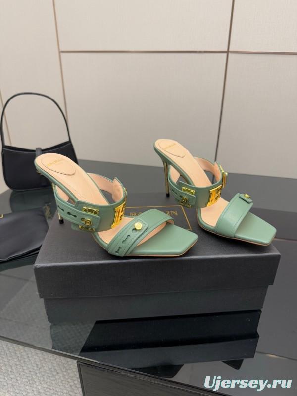 Balmain 2025 SS Metal Heel High Heel Sandals - KFY00320