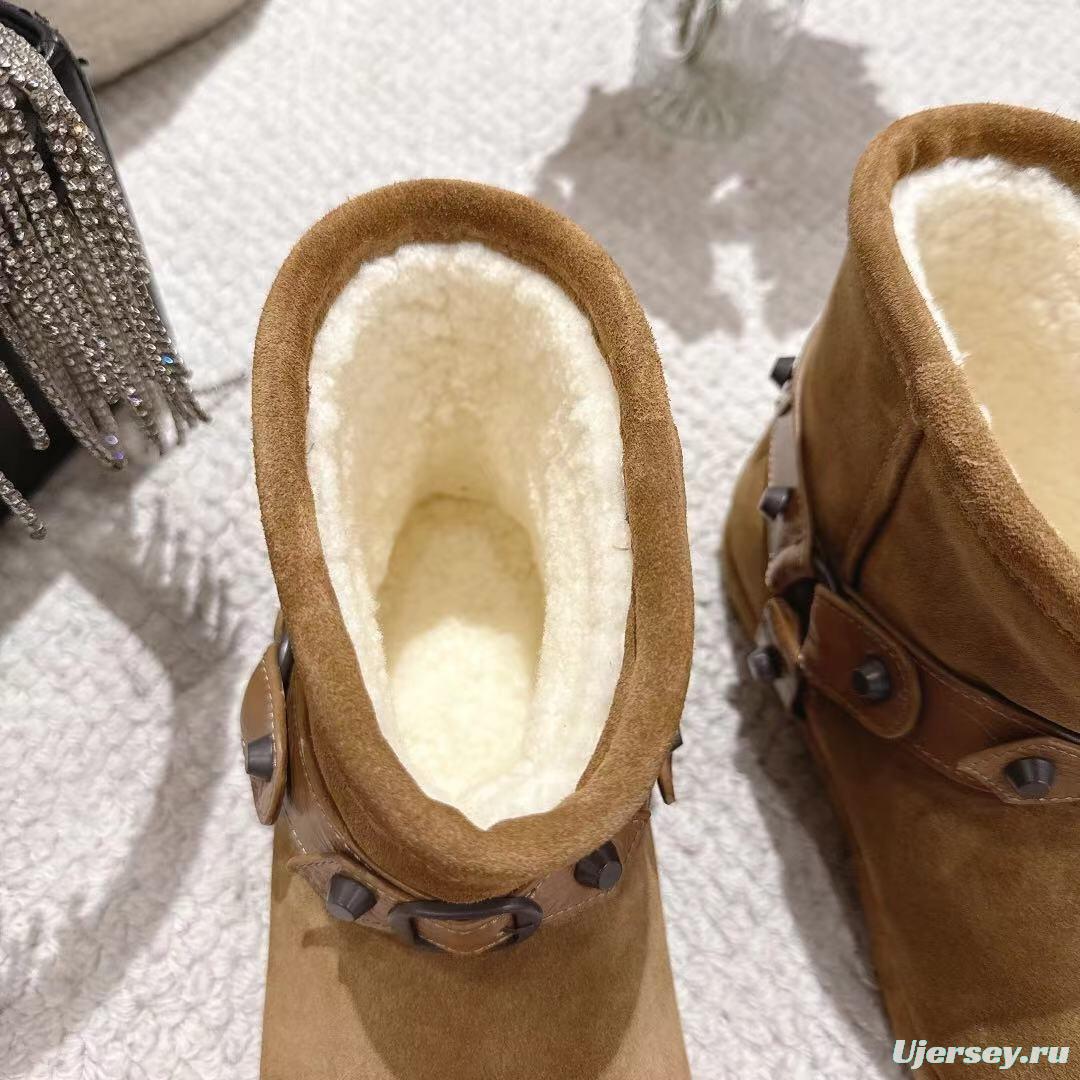 Balenciaga F022 Wool Short Boots Snow Boots - F022