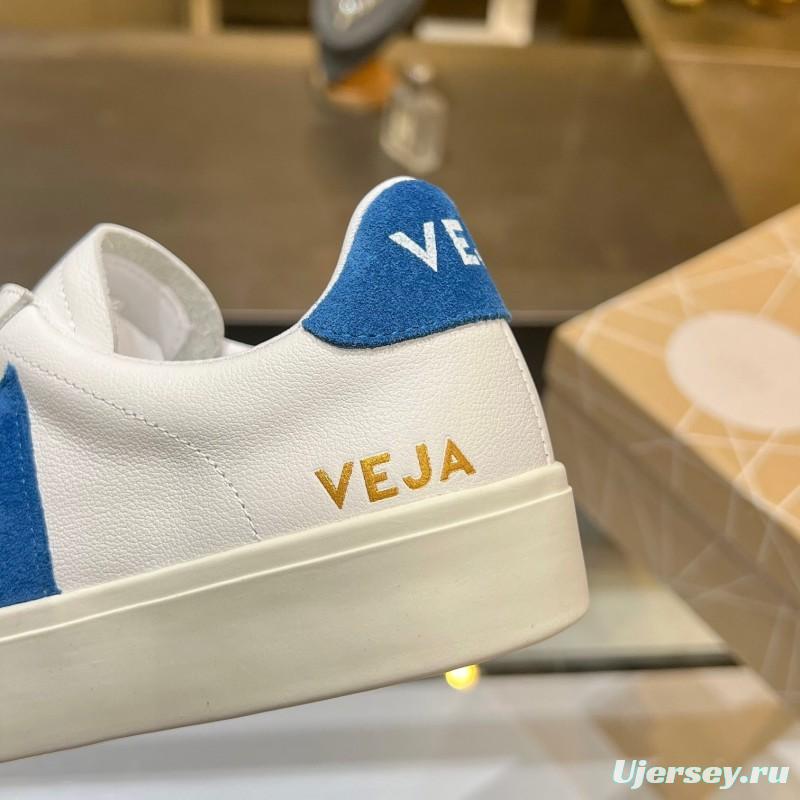 VEJA Classic White Sneakers V Logo Lace-Up Retro Flat Platform Casual Sports Shoes - LY00220